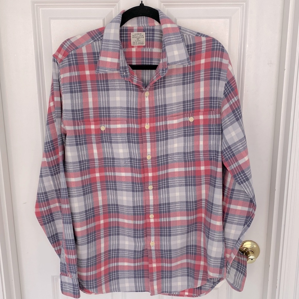 Jcrew check flannel shirt for sale!
